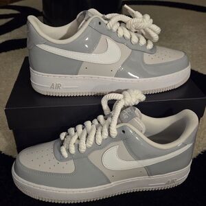 NIKE AIR FORCE 1 O7' LV8 EDGE  "WOLF/VAST GREY/ WHITE' SZ 10.5M/12W